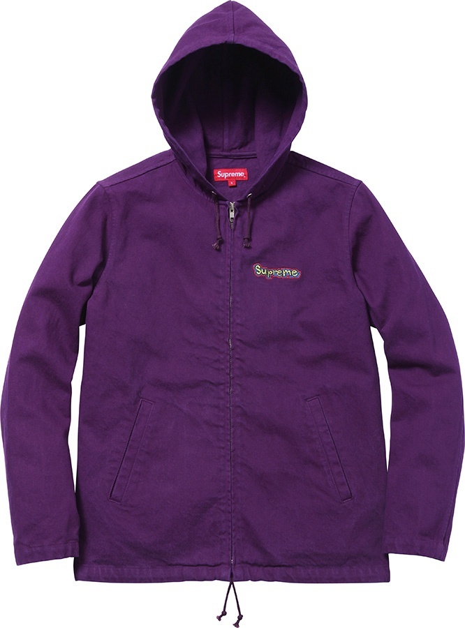 Denim Hooded Coaches Jacket view 3